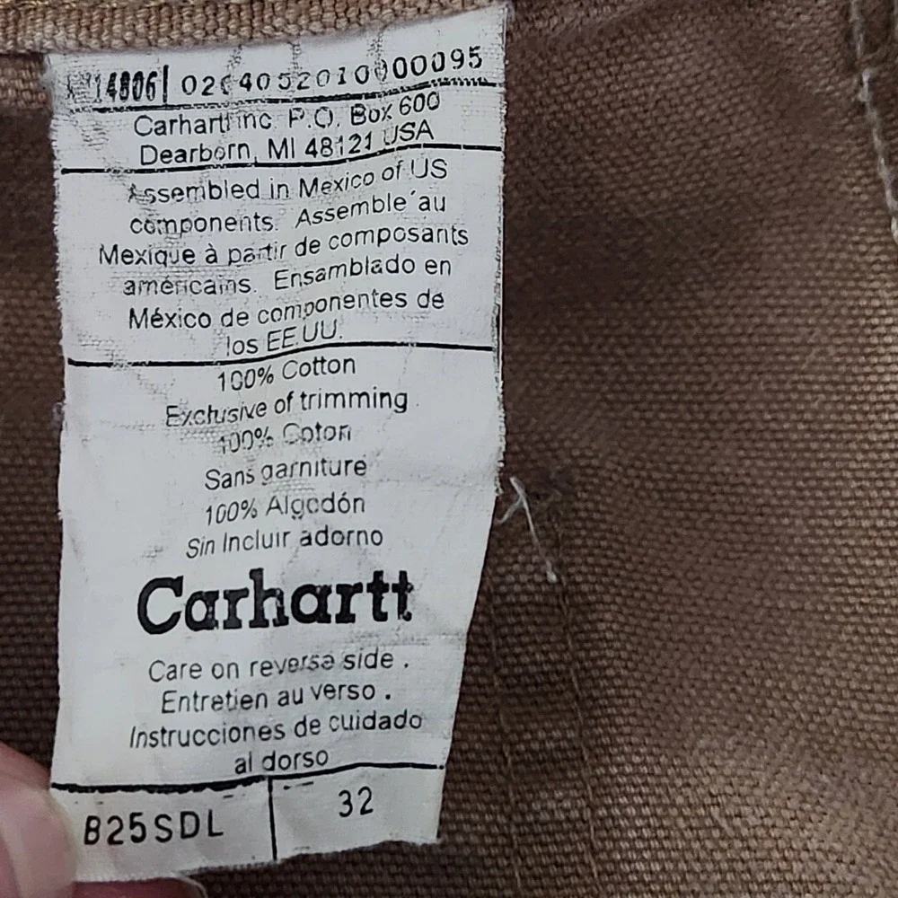 Vintage Carhartt Washed Duck Work Shorts Mens 32 Tan Canvas B25 SDL Workwear